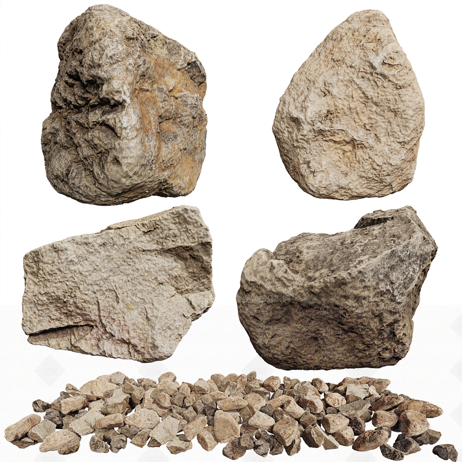 现代石头3D模型下载【ID:1197680888】