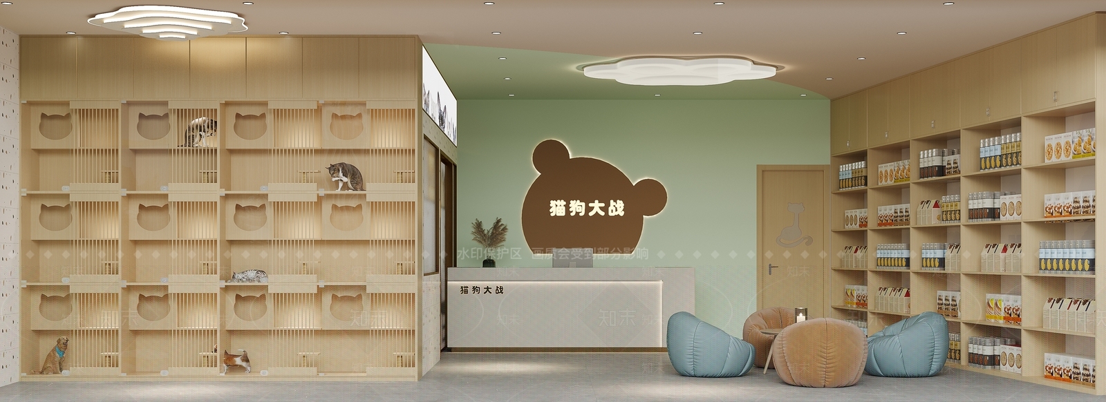 原木宠物店3D模型下载【ID:1197682106】