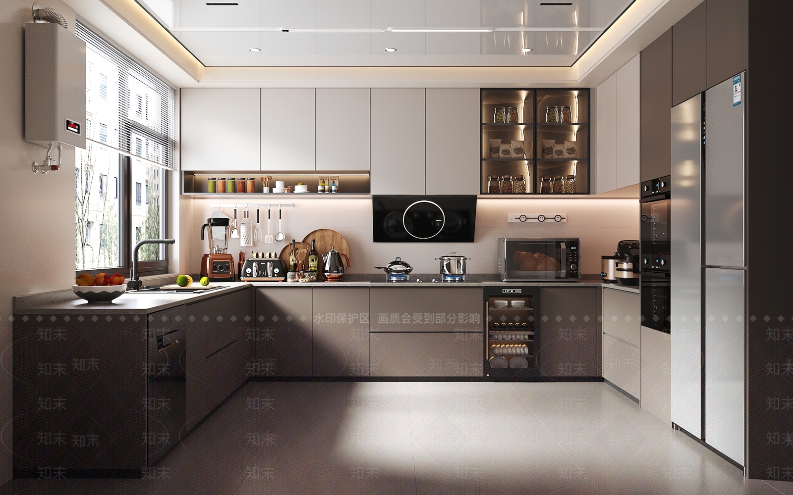 现代封闭式厨房3D模型下载【ID:1197683821】