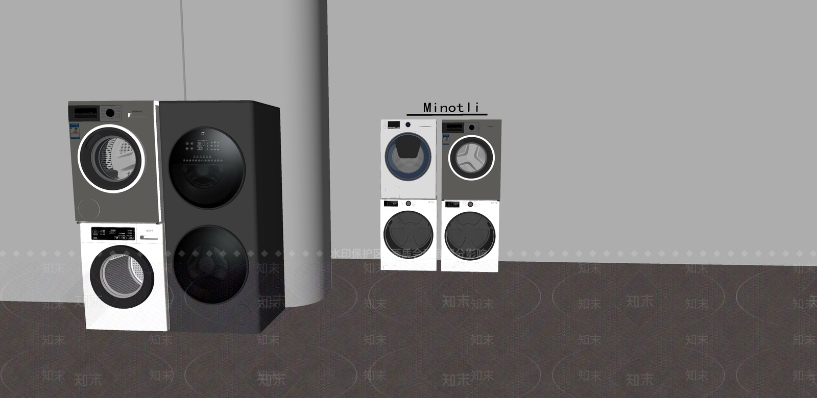 洗衣机SU模型下载【ID:1197685304】