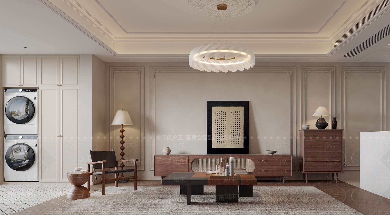 法式现代客餐厅3D模型下载【ID:1197685669】