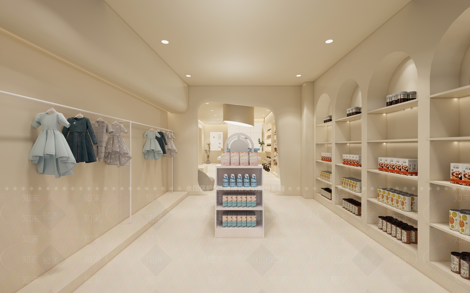 现代奶油宠物店SU模型下载【ID:1197687167】
