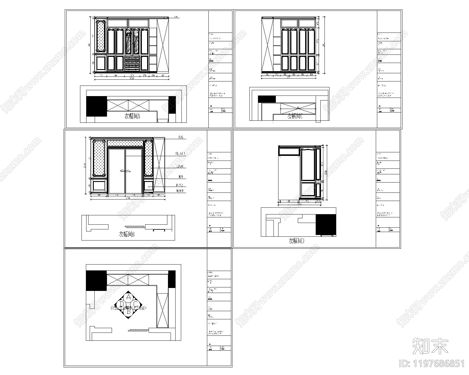 展览展厅家具cad施工图下载【ID:1197686851】