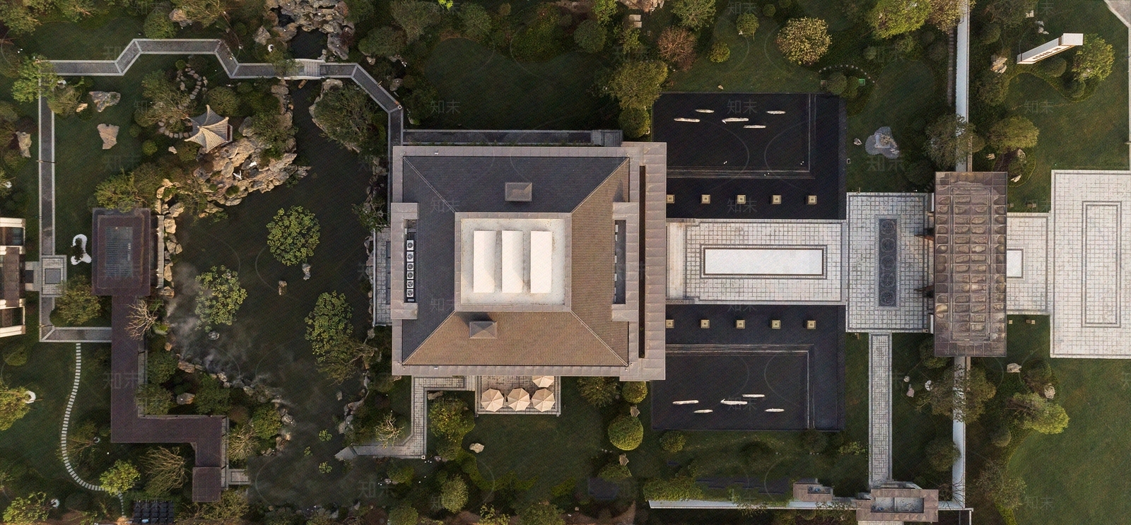 新中式中式小区外景贴图下载【ID:1197692304】