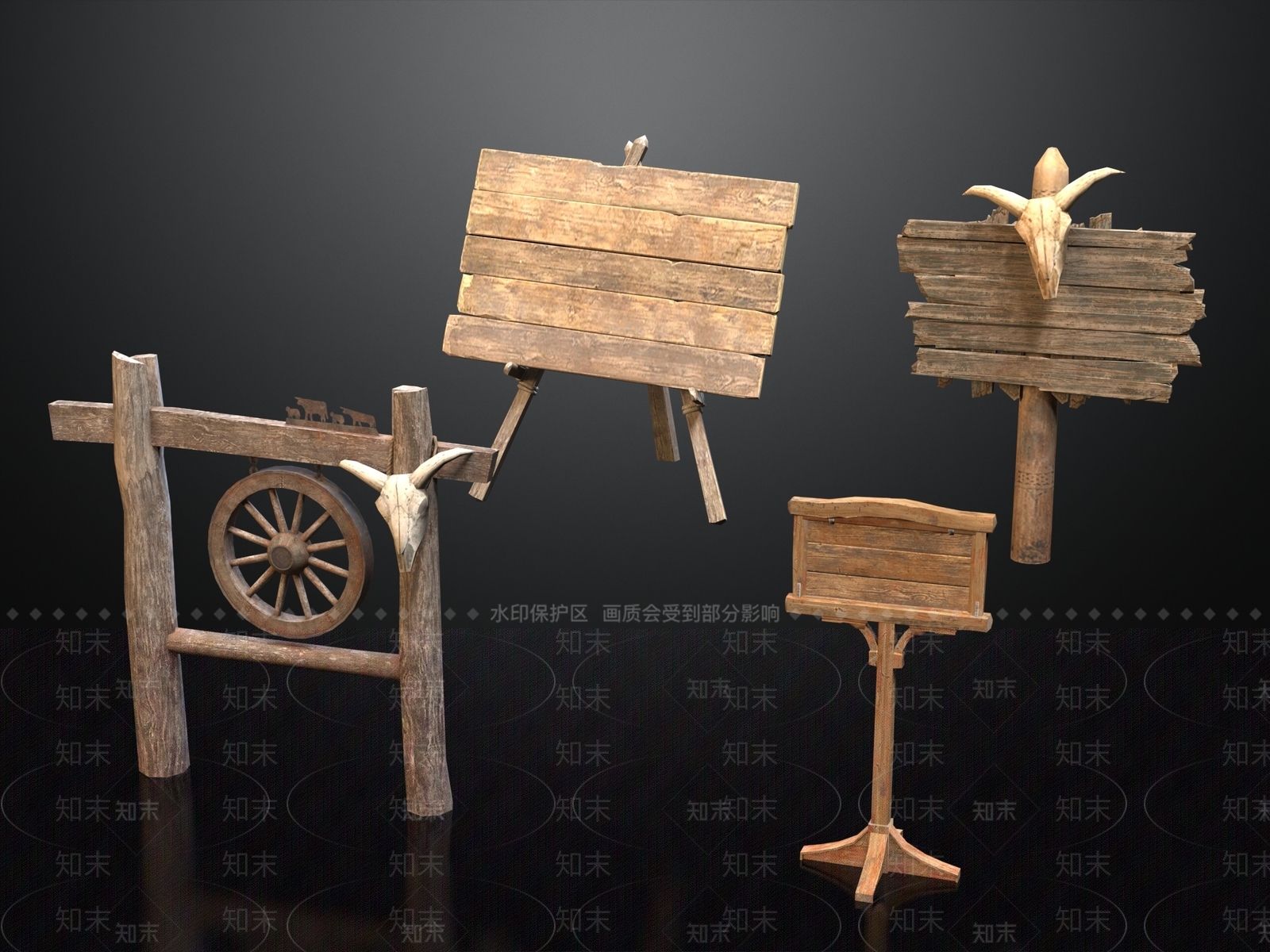 复古广告牌3D模型下载【ID:1197778613】