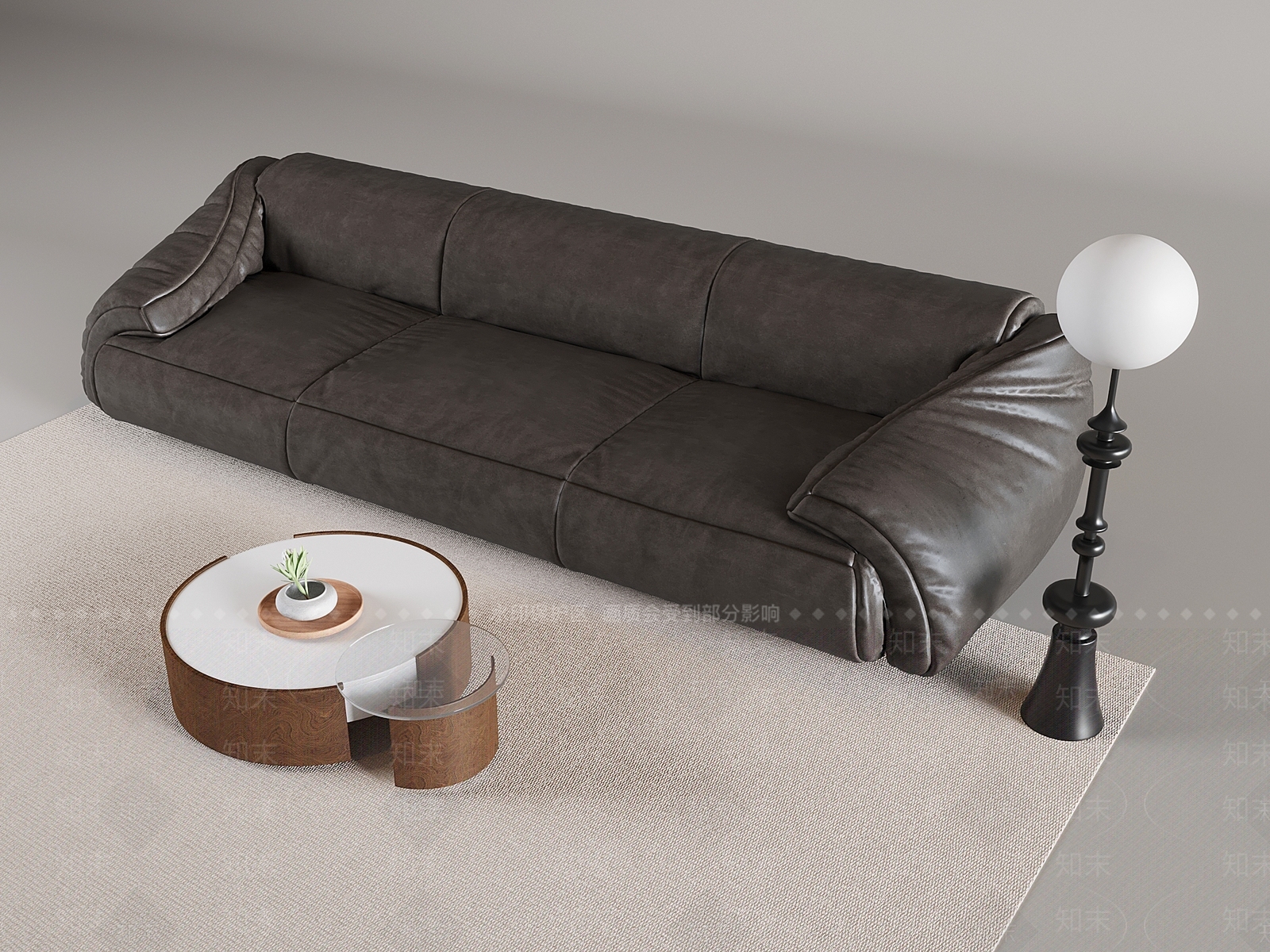 法式三人沙发3D模型下载【ID:1197714487】