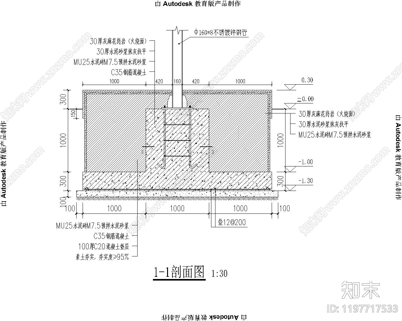景观节点cad施工图下载【ID:1197717533】