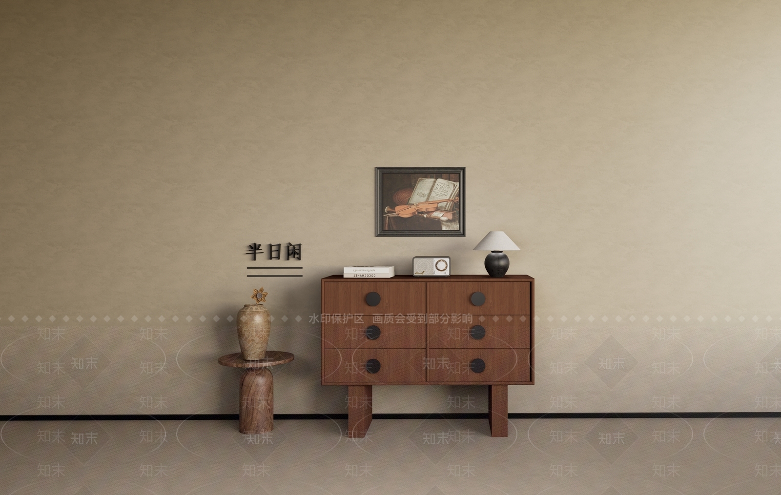 日式中古玄关柜3D模型下载【ID:1197718394】