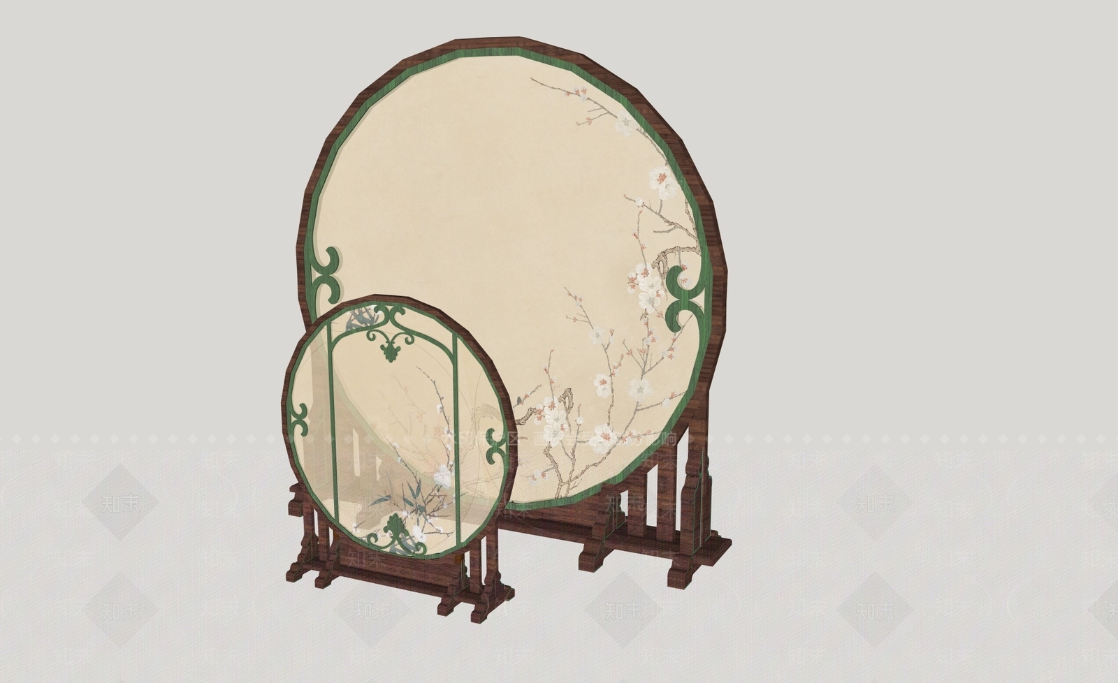 新中式中式屏风SU模型下载【ID:1197719906】
