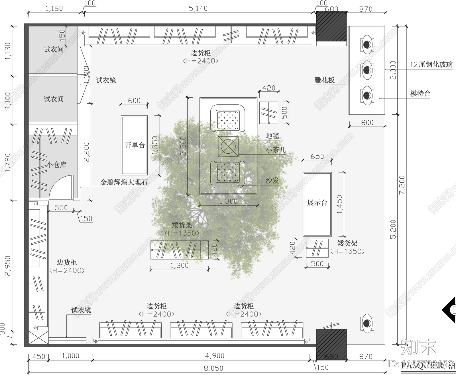 现代服装店cad施工图下载【ID:1197723156】