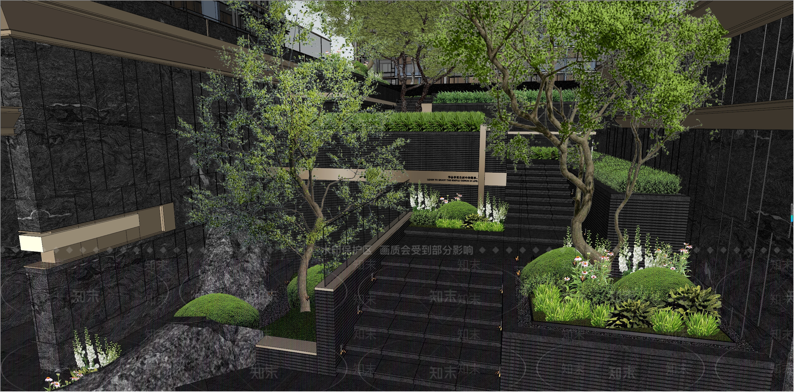 现代小区景观SU模型下载【ID:1197724594】