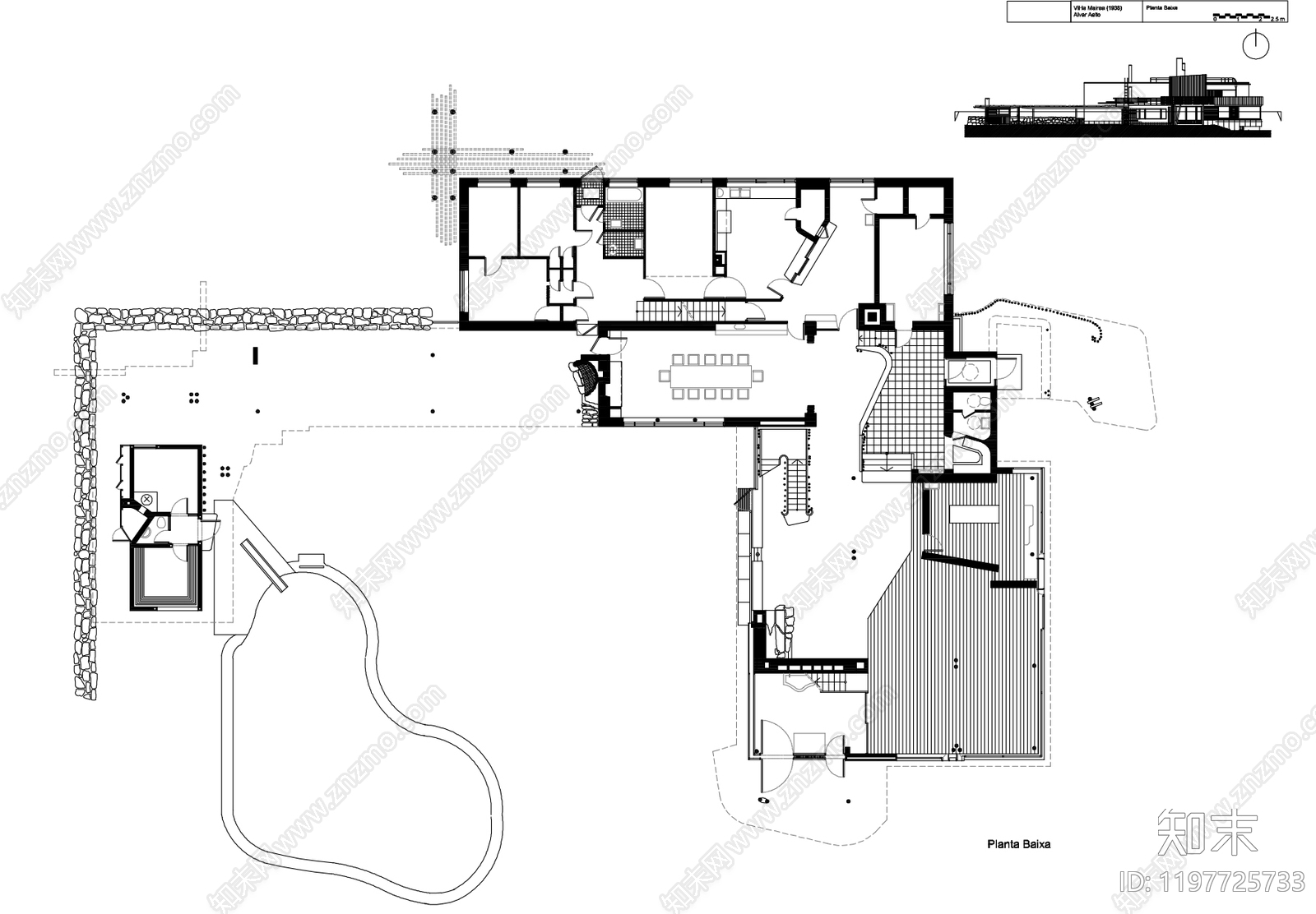 现代别墅建筑施工图下载【ID:1197725733】