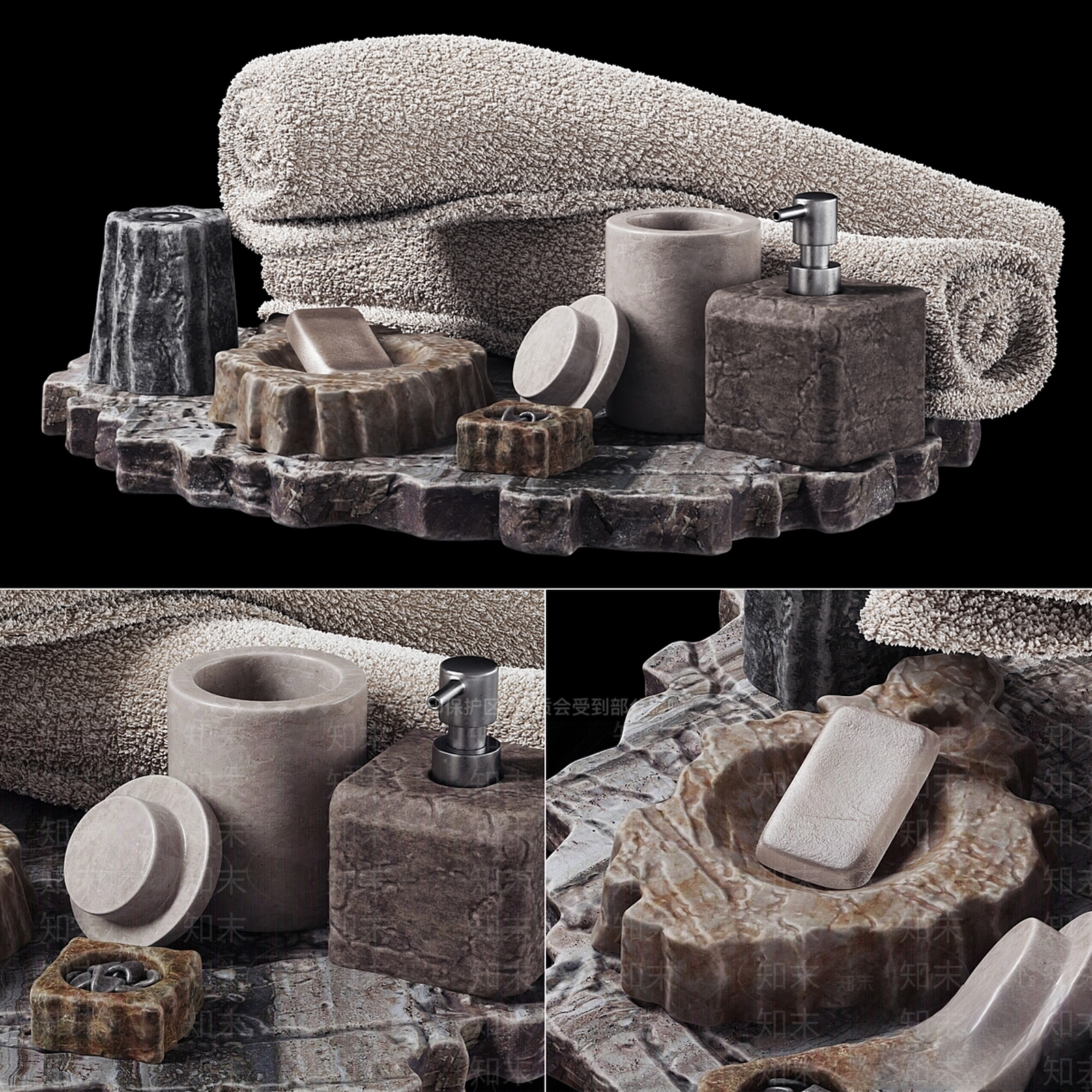 洗浴用品3D模型下载【ID:1197737189】