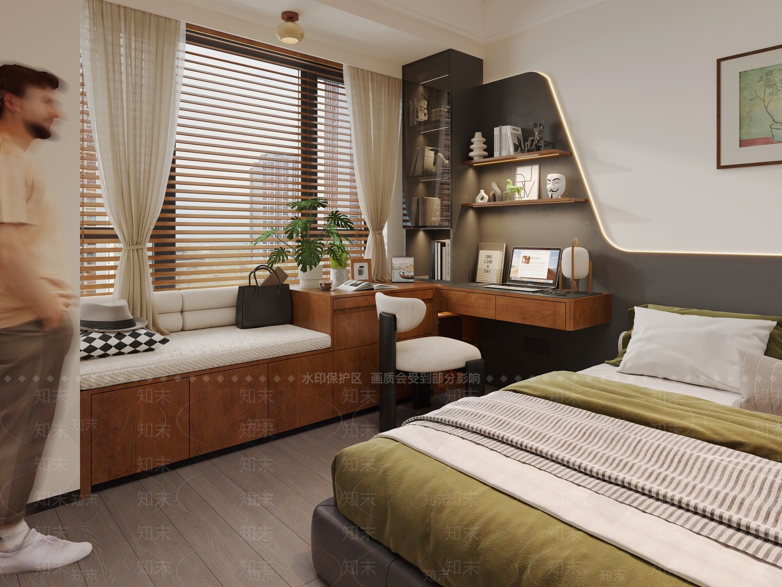 现代飘窗柜3D模型下载【ID:1197740909】