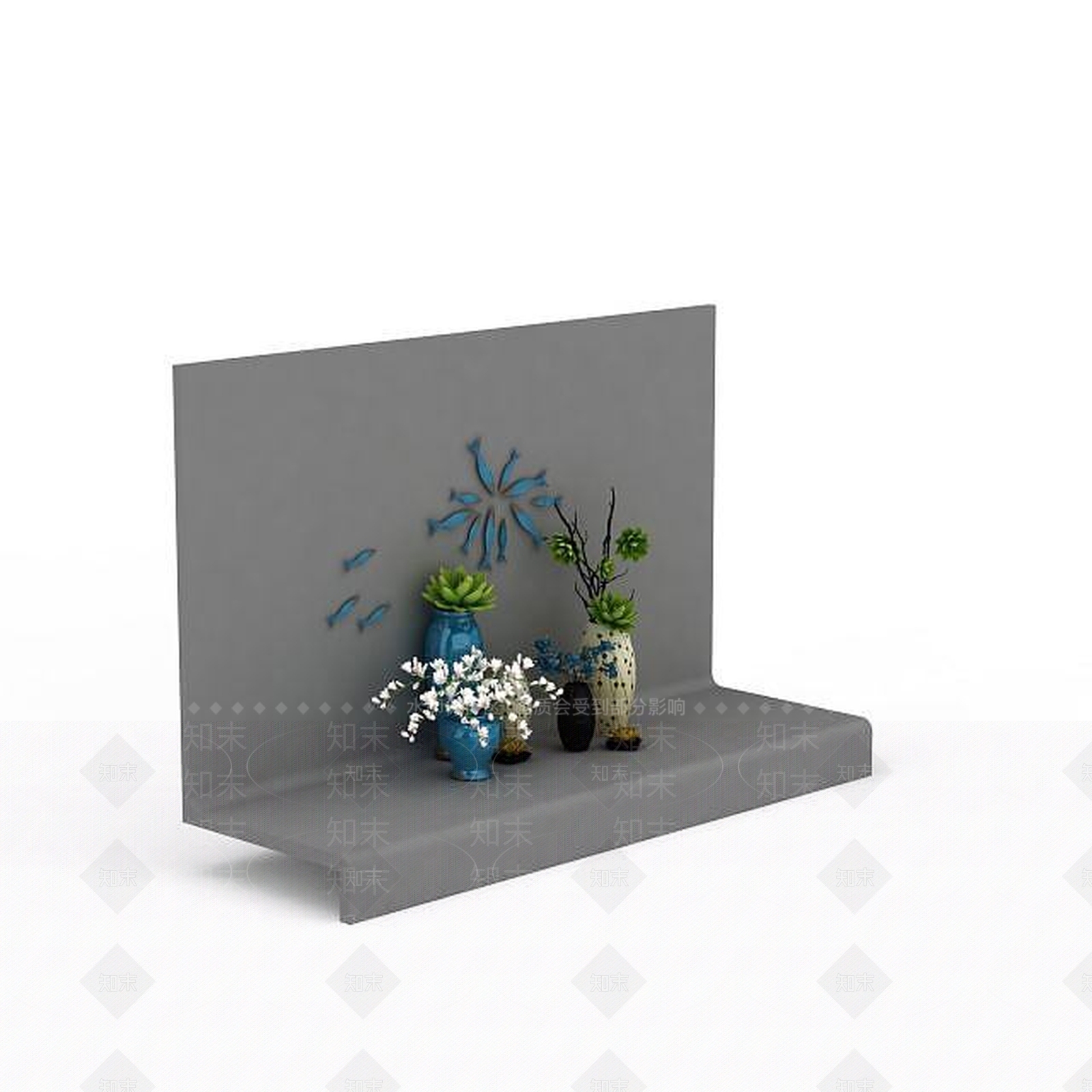 现代摆件组合3D模型下载【ID:1197741799】