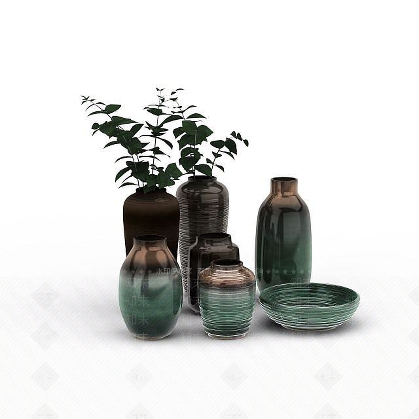 现代摆件组合3D模型下载【ID:1197742701】