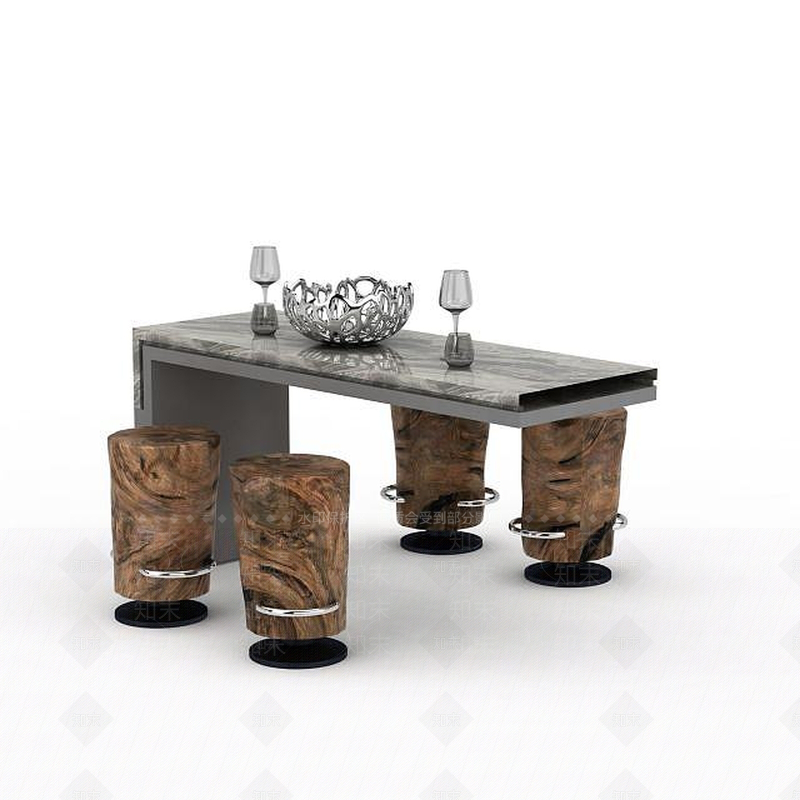 现代书桌椅3D模型下载【ID:1197742806】