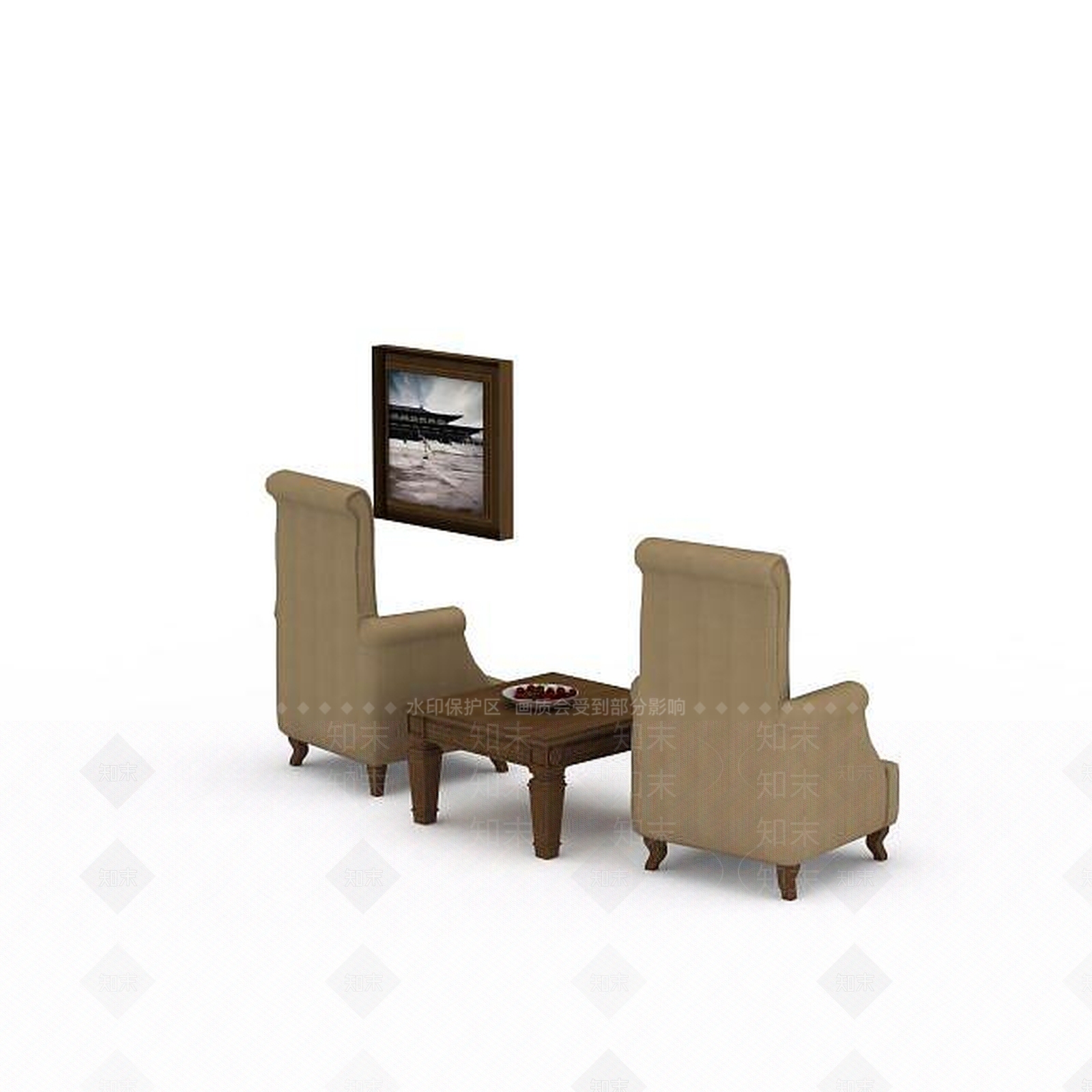 现代双人沙发3D模型下载【ID:1197744894】