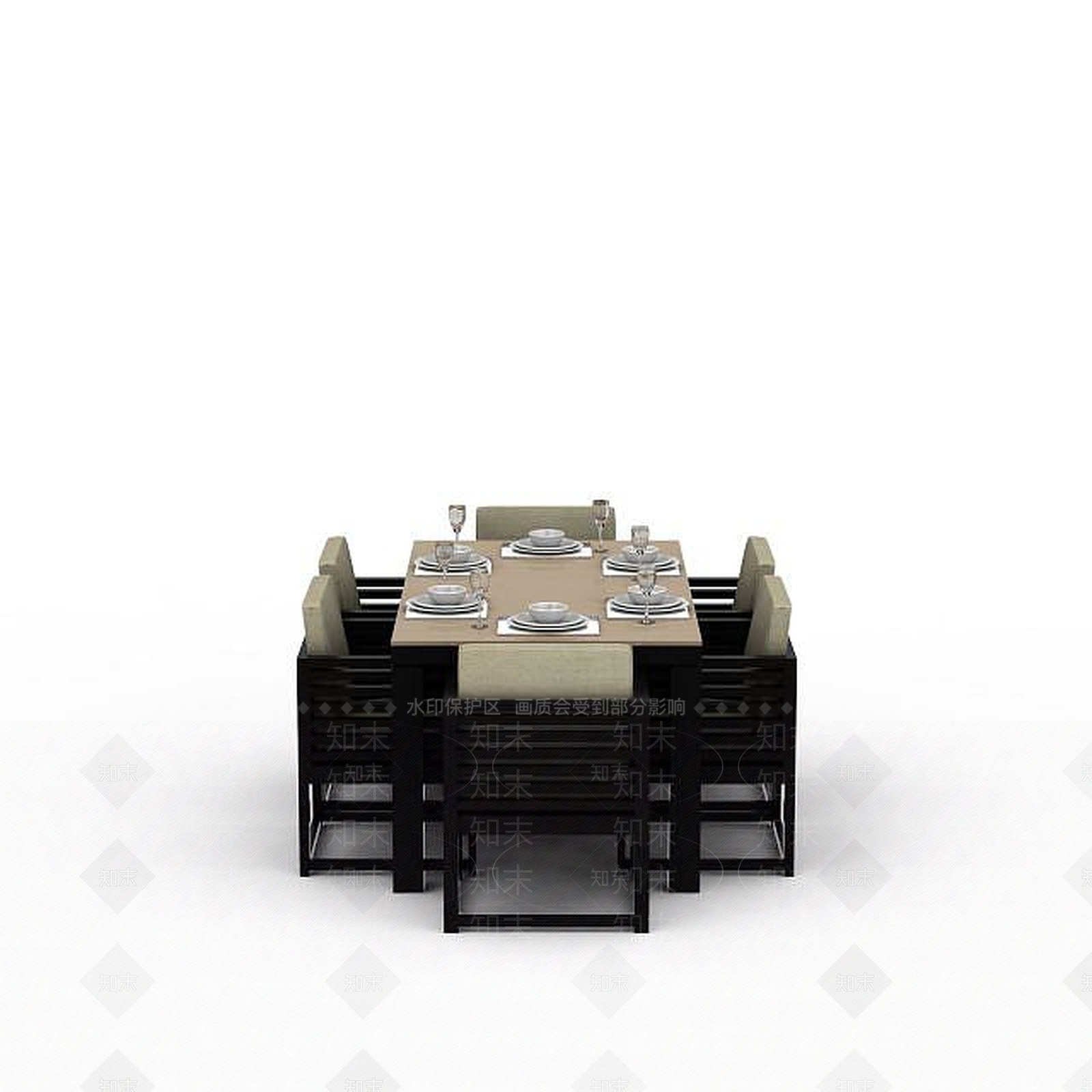 现代书桌椅3D模型下载【ID:1197747983】