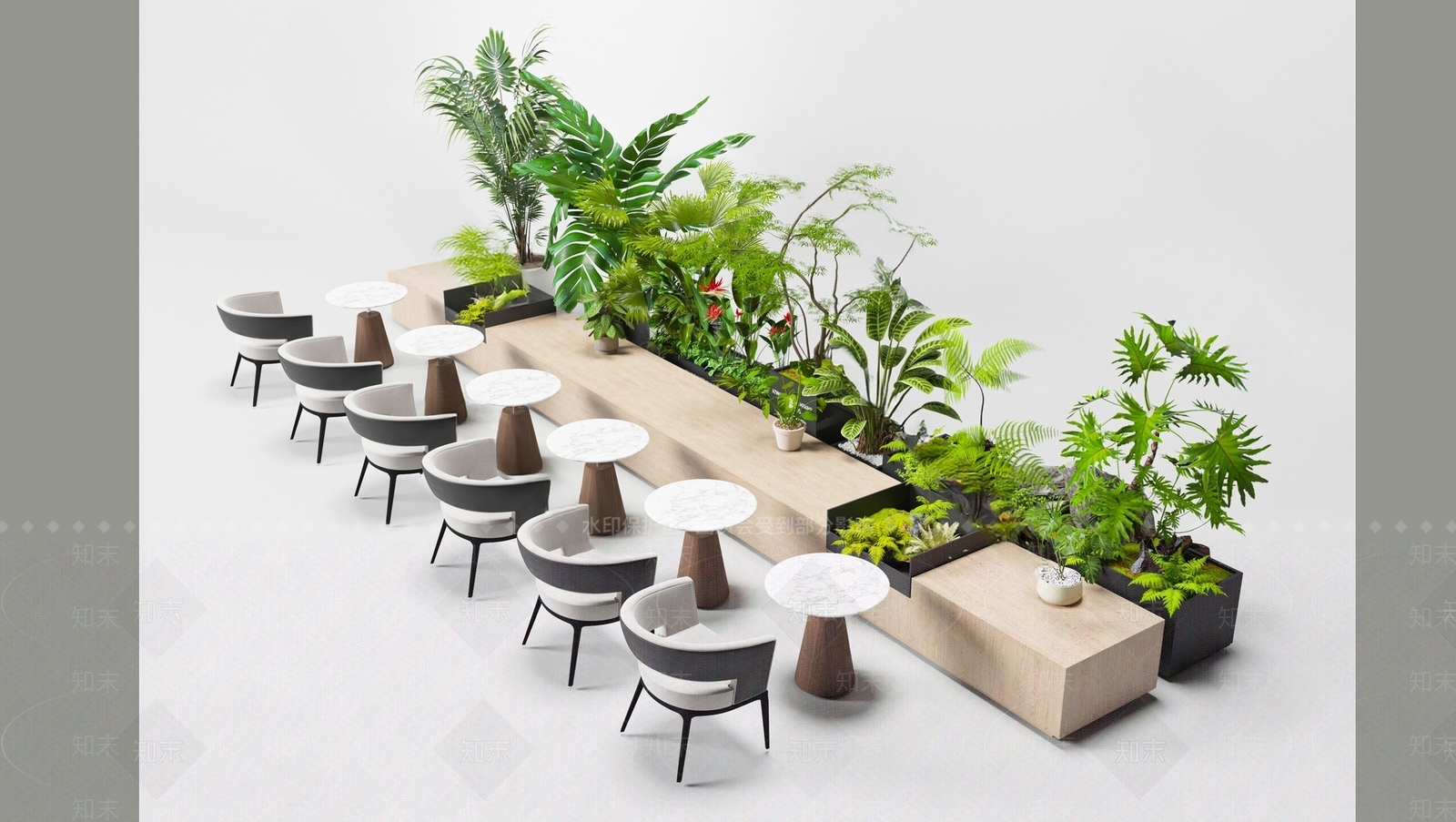 现代植物SU模型草图