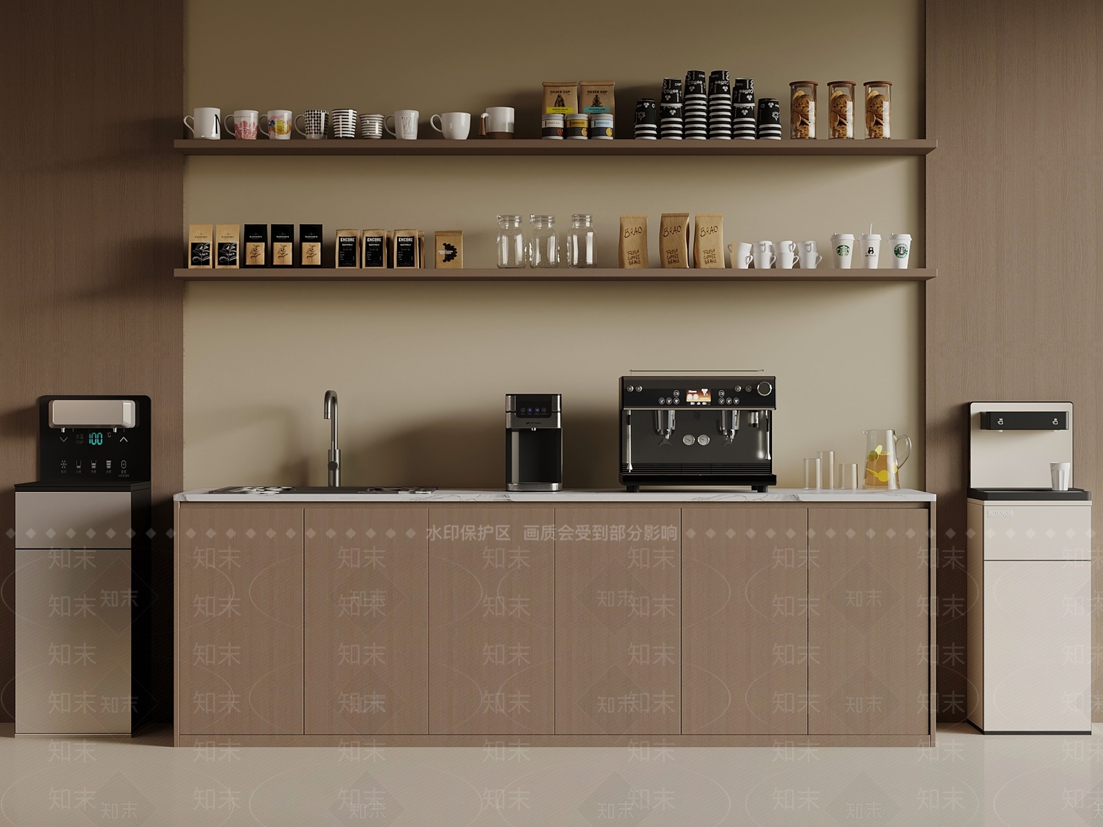 现代茶水间3D模型下载【ID:1197757555】