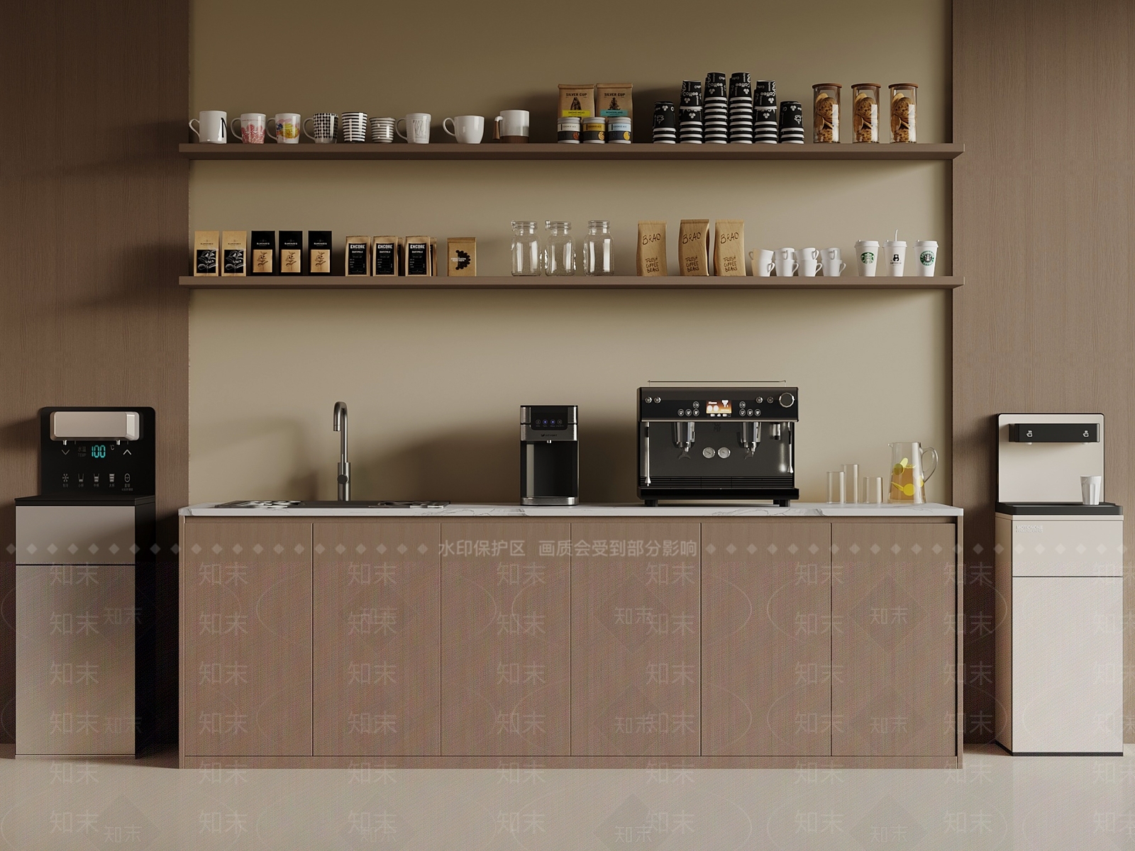 现代茶水间SU模型下载【ID:1197757710】