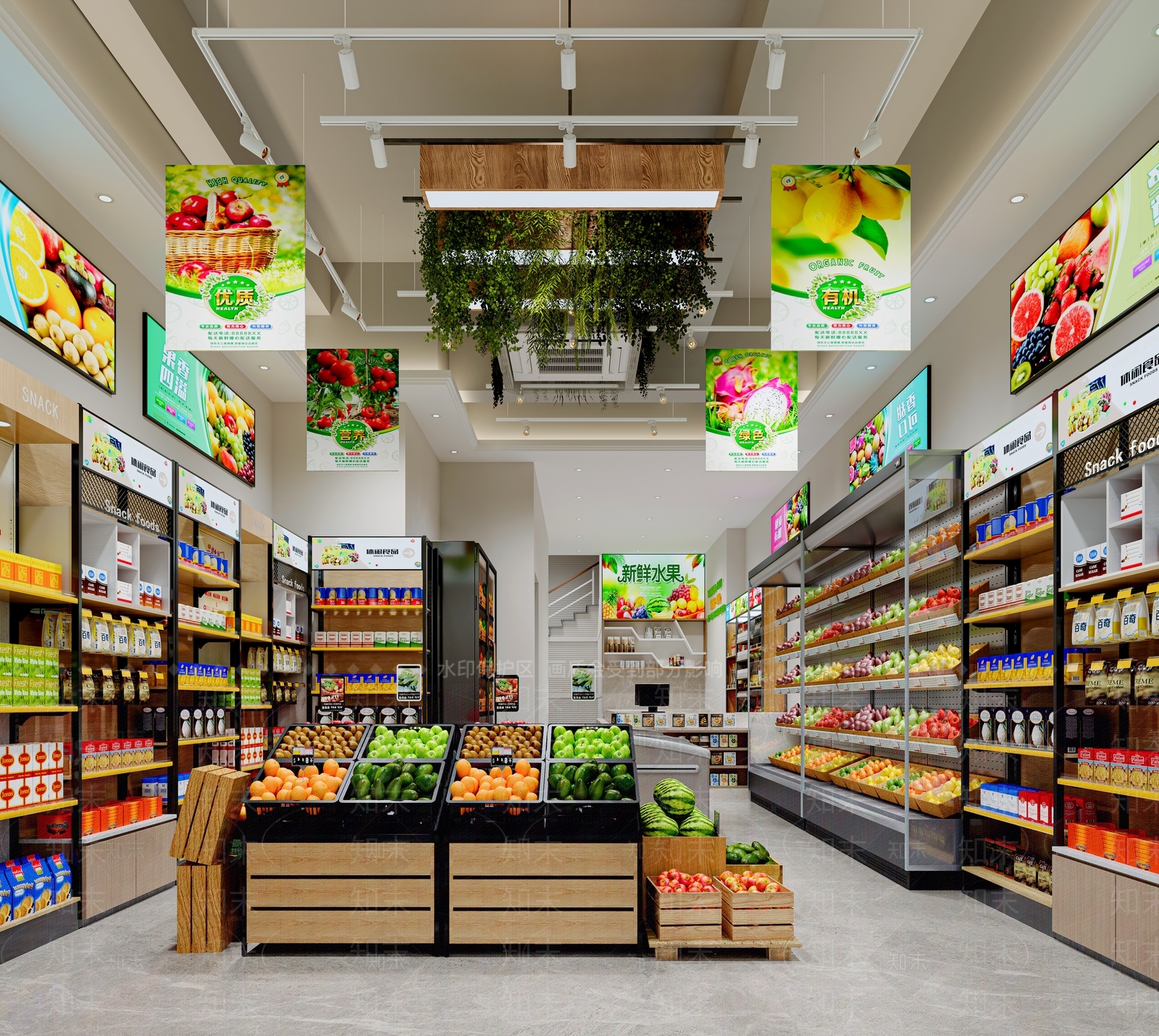 现代水果店3D模型下载【ID:1197759974】