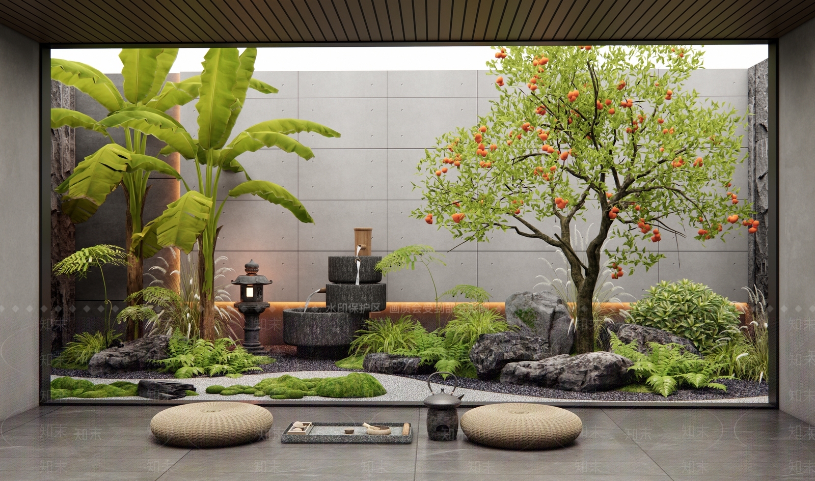 现代室内景观3D模型下载【ID:1197763974】