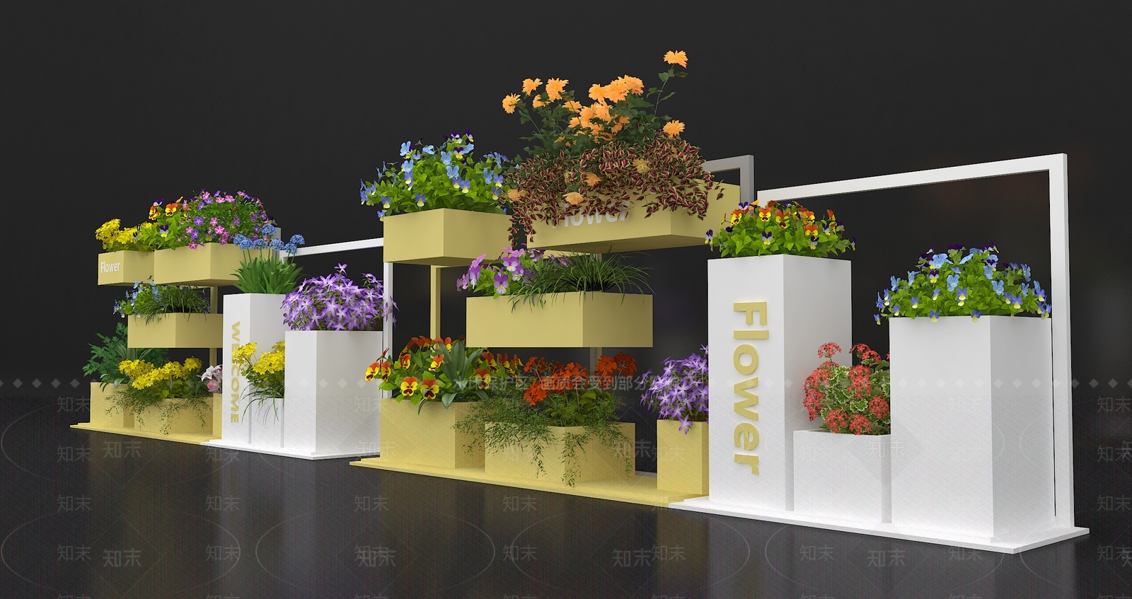 现代极简花架3D模型下载【ID:1197767081】
