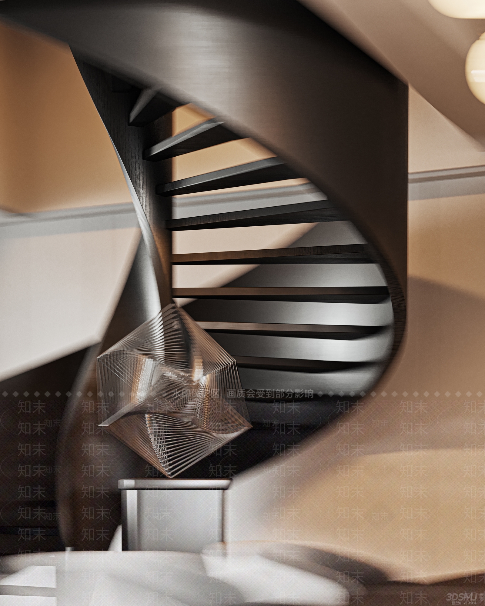 现代旋转楼梯3D模型下载【ID:1197768109】