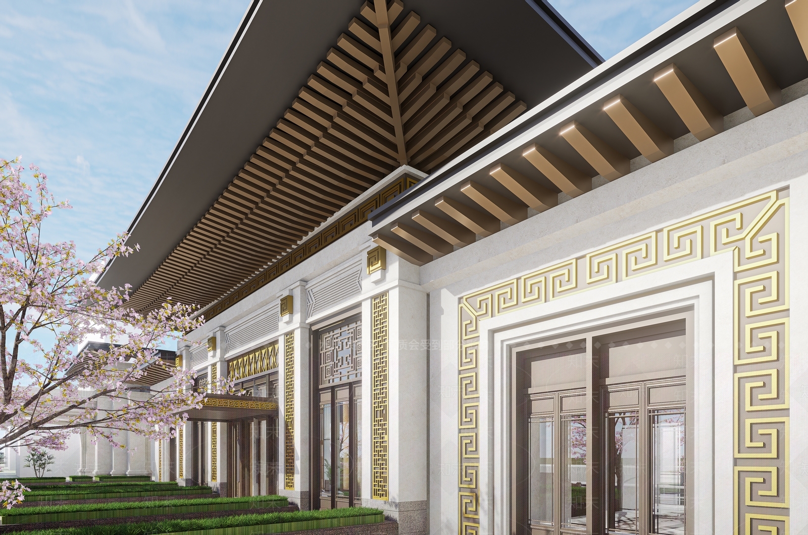 中式新中式小公建SU模型下载【ID:1197770286】