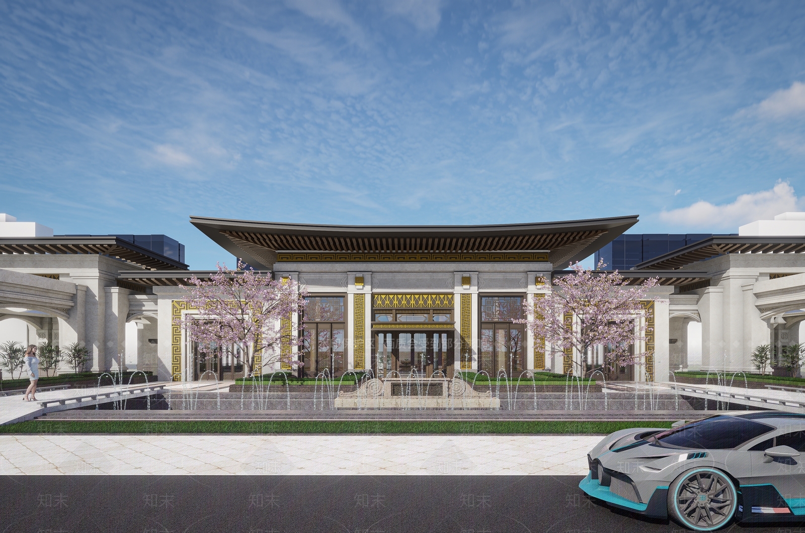 中式新中式小公建SU模型下载【ID:1197770286】