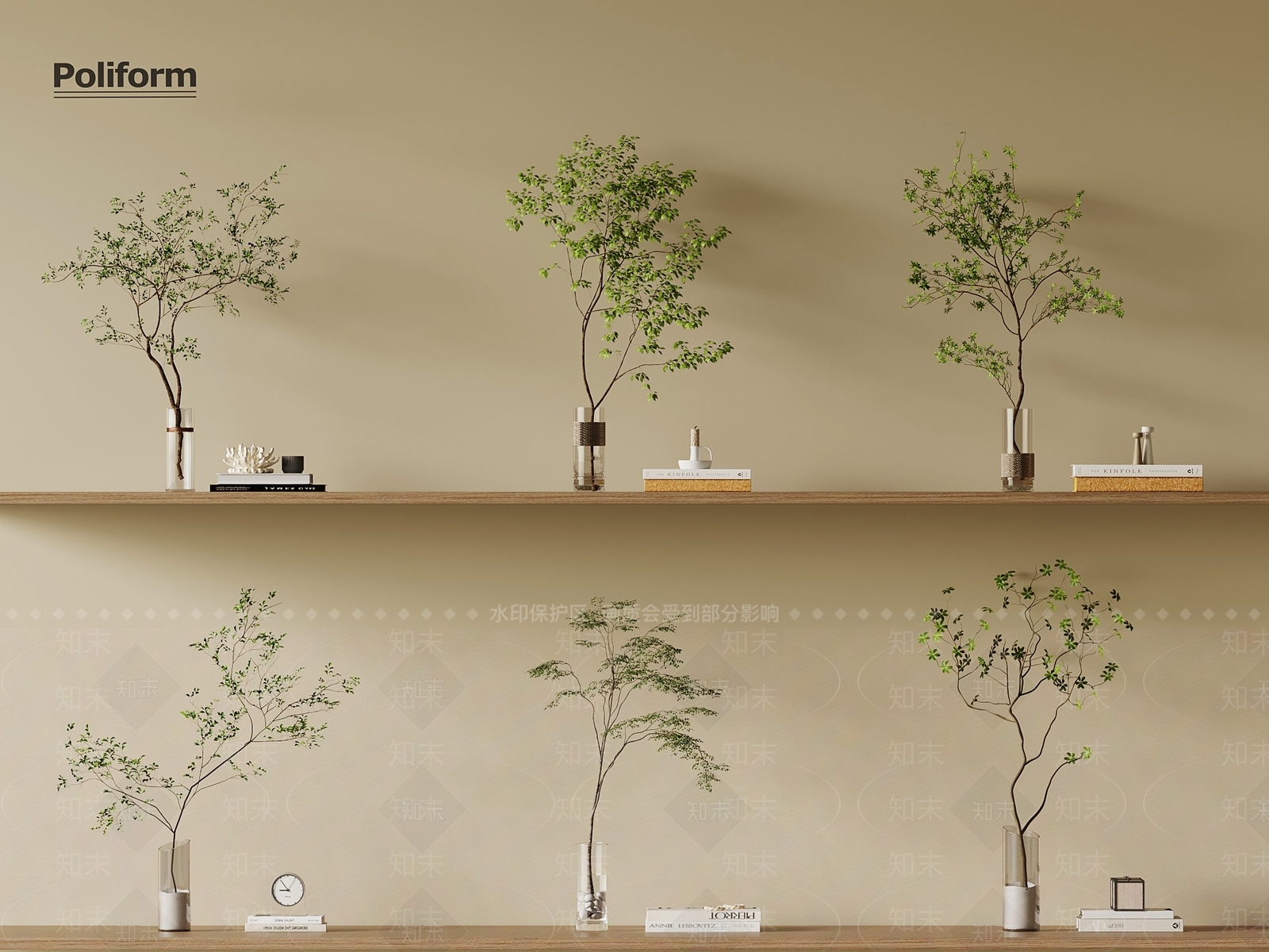 现代水生植物SU模型草图