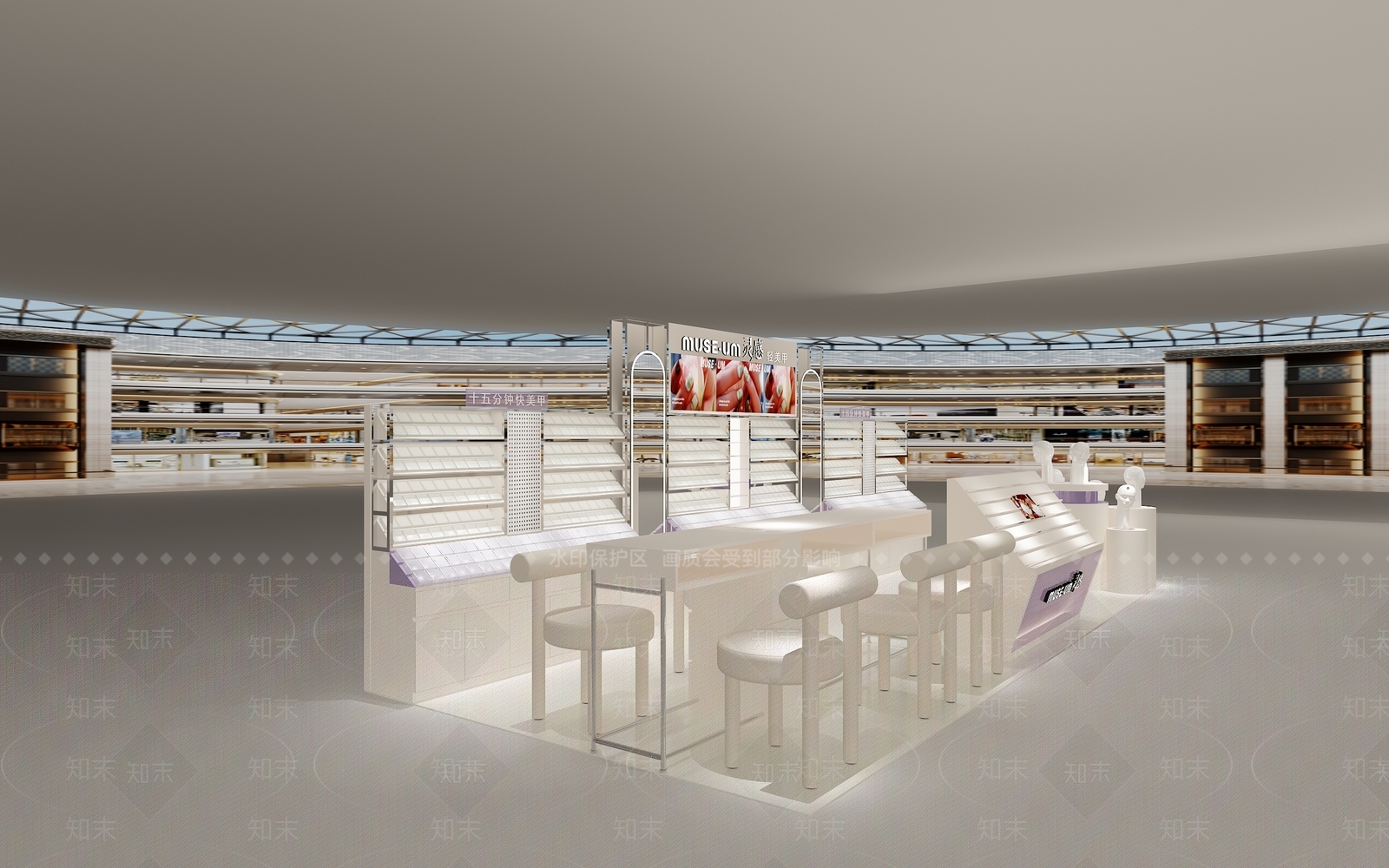 现代奶油其他商业空间3D模型下载【ID:1197775267】