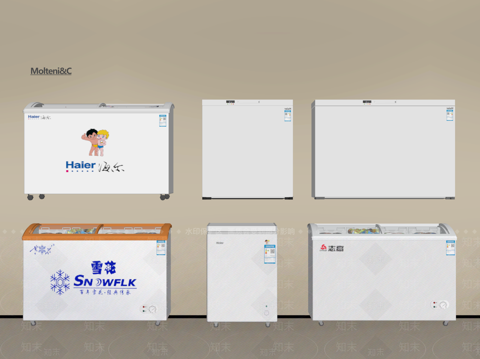 现代冰柜SU模型草图