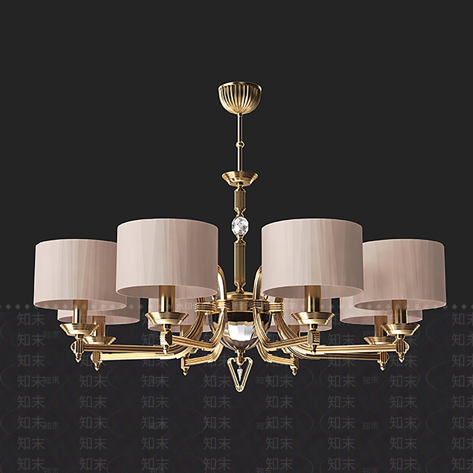 欧式北欧客厅吊灯3D模型下载【ID:1197780228】