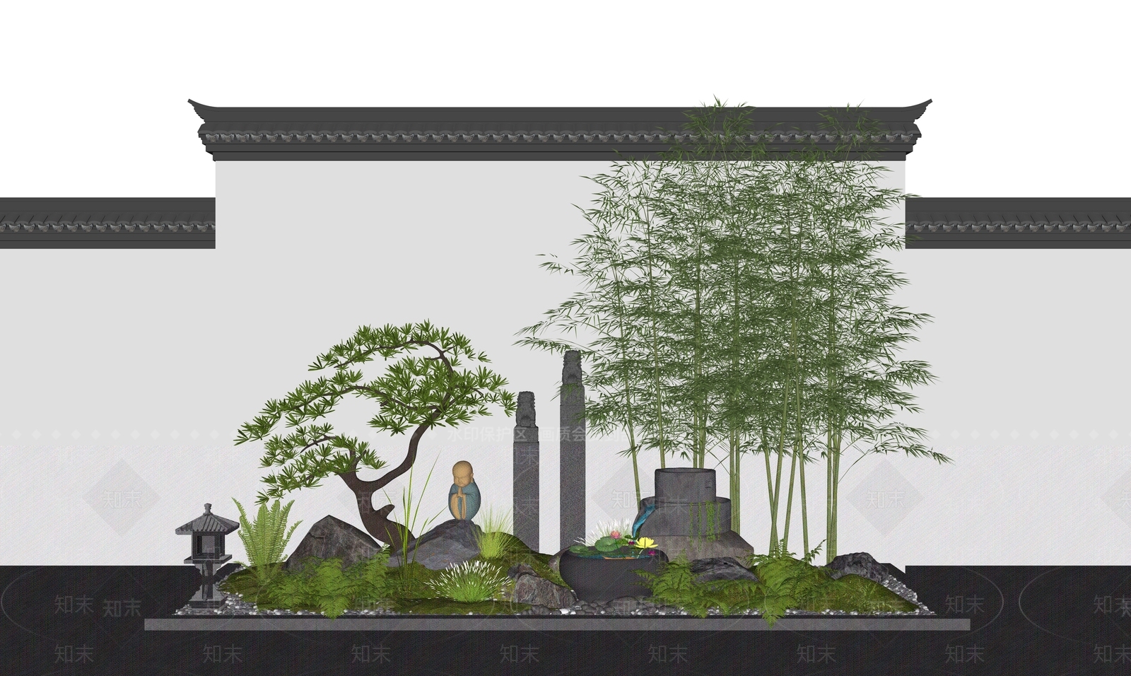 新中式景观石SU模型下载【ID:1197782912】