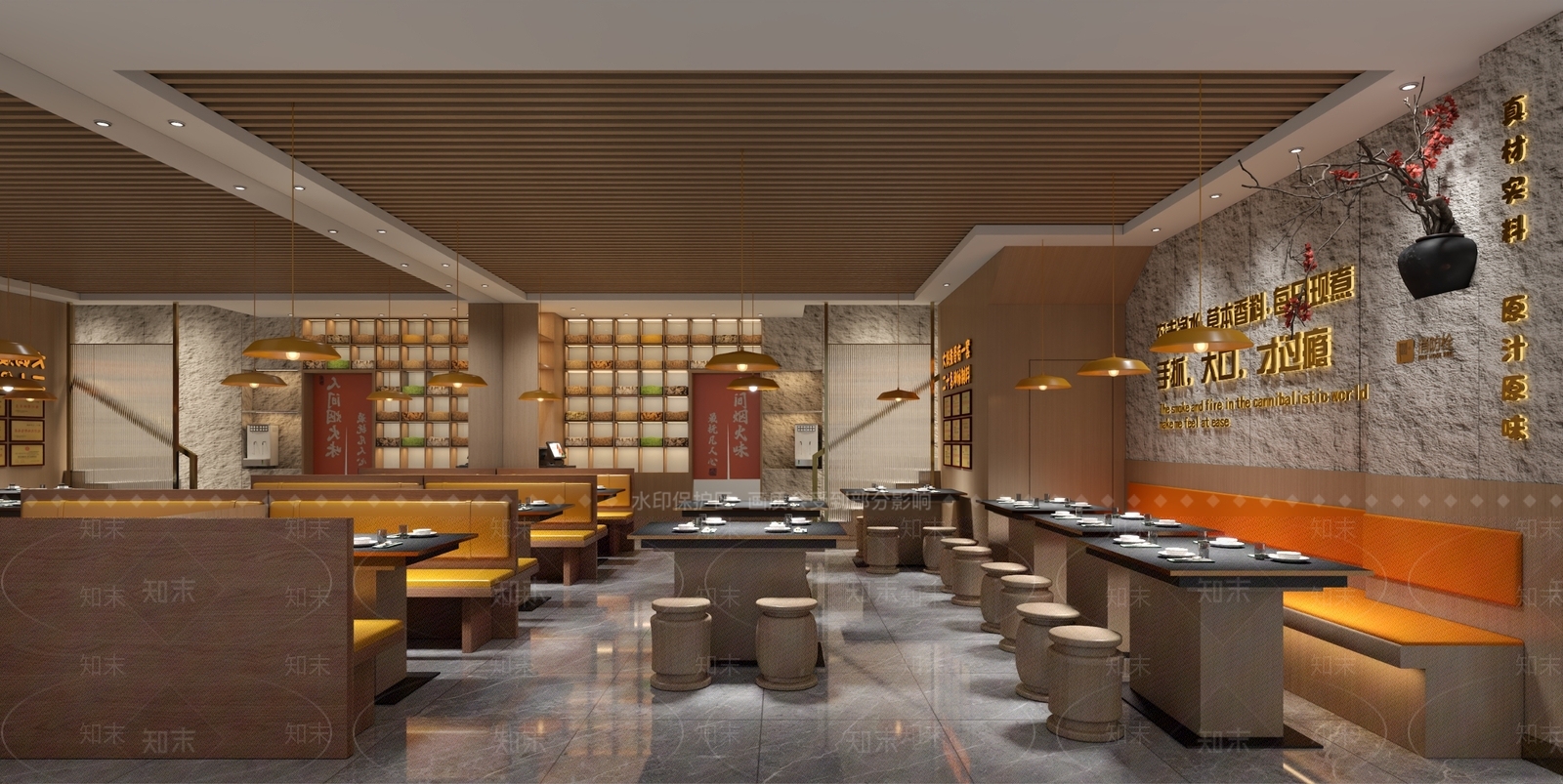 现代新中式中餐厅3D模型下载【ID:1197784084】