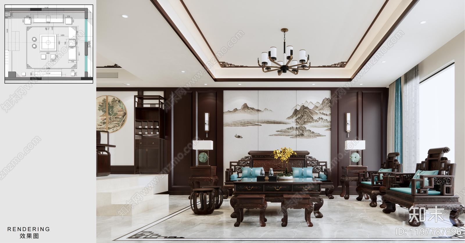 中式别墅软装下载【ID:1197787896】