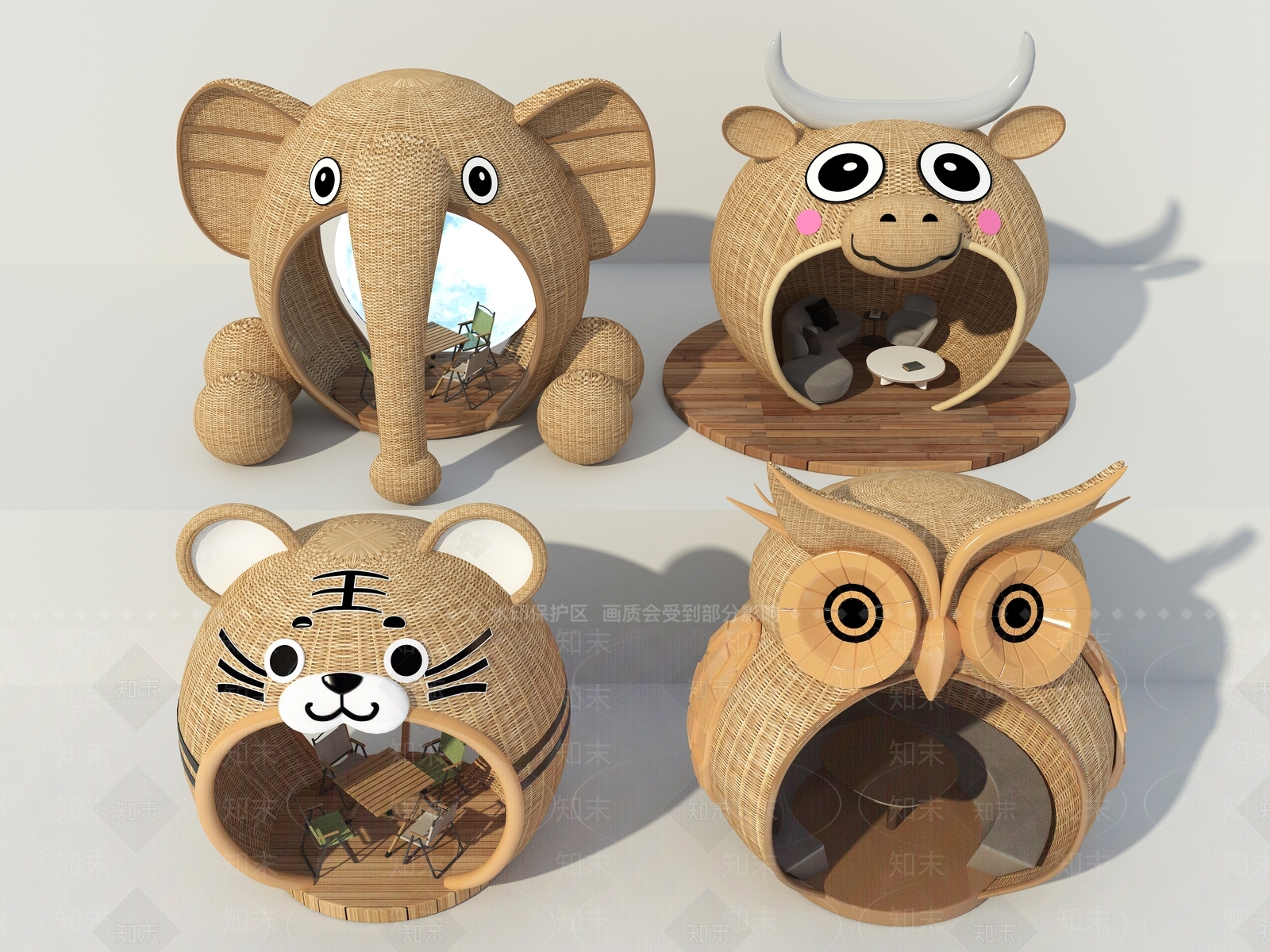现代景观亭3D模型下载【ID:1197792908】