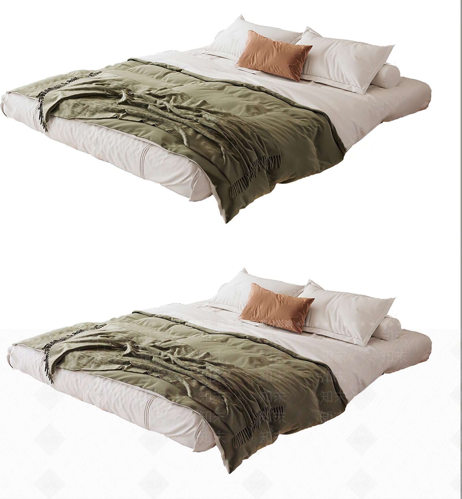 现代复古床品SU模型下载【ID:1197793876】