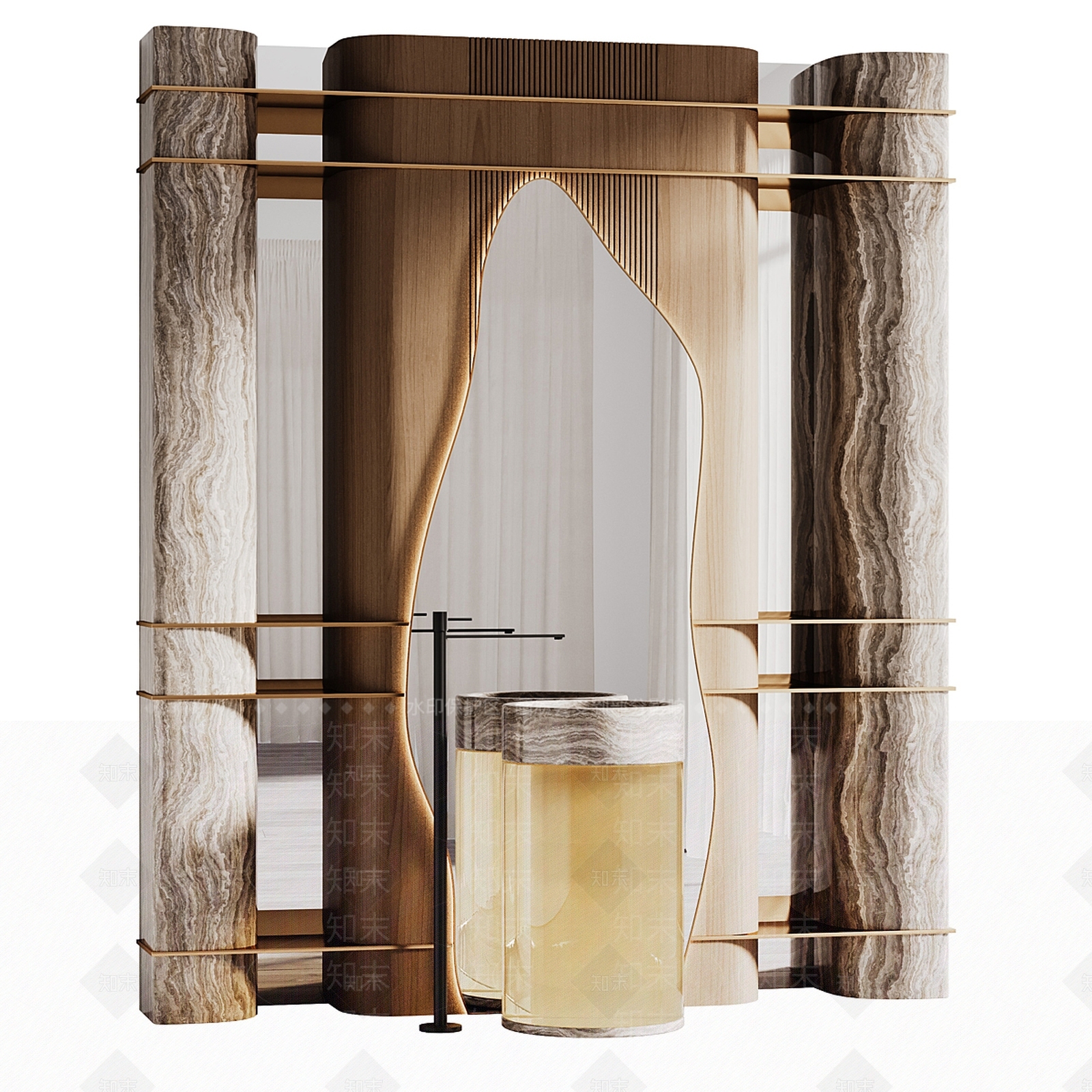 现代欧式别墅客厅3D模型下载【ID:1197798692】