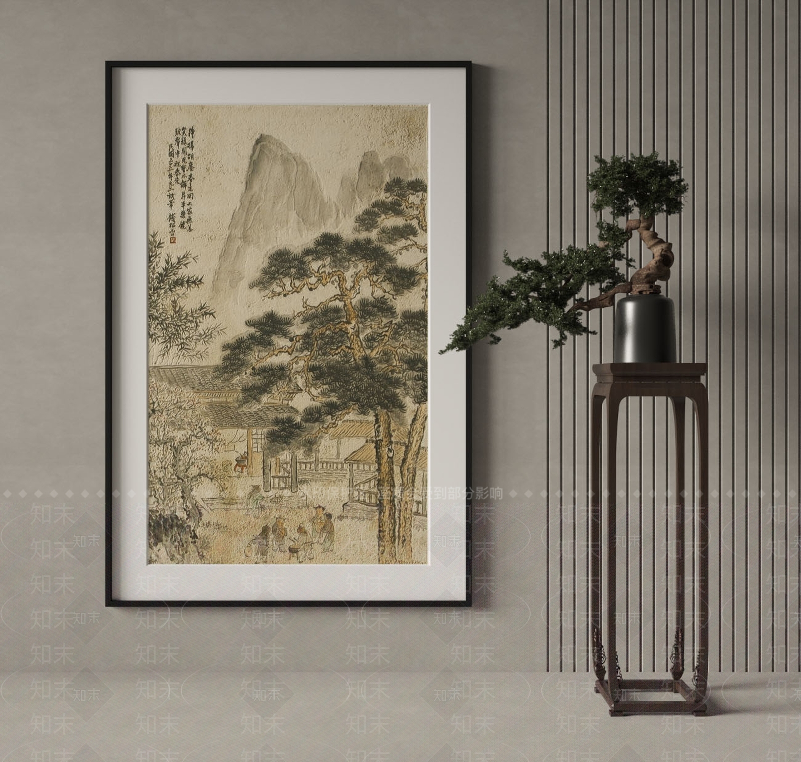 新中式中式挂画3D模型下载【ID:1197799123】