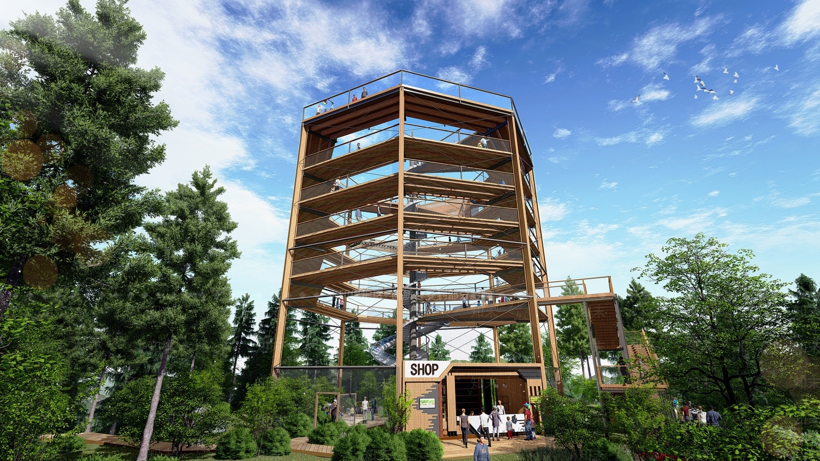 现代塔楼SU模型下载【ID:1197804745】