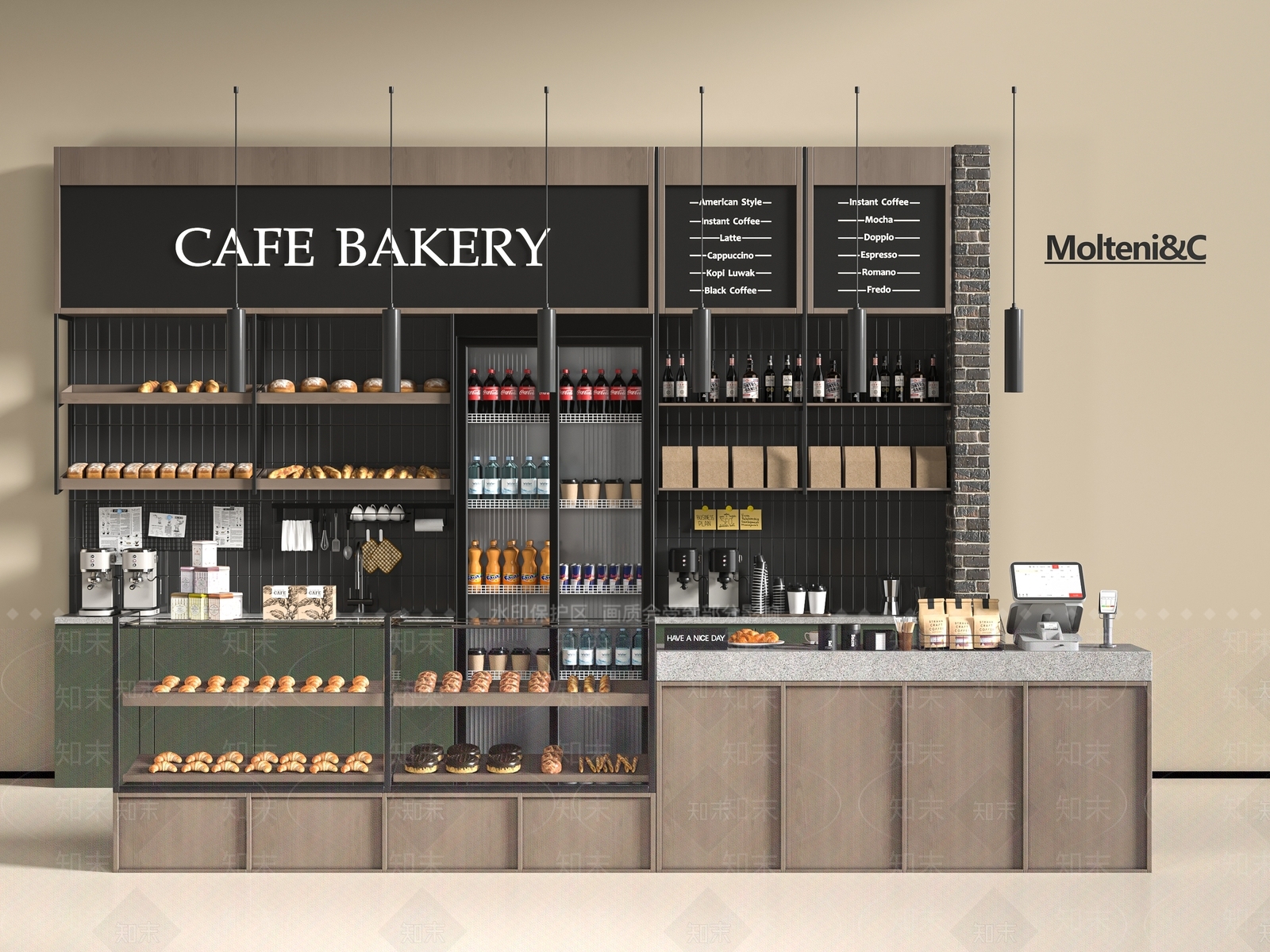 现代甜品面包店SU模型下载【ID:1197812332】