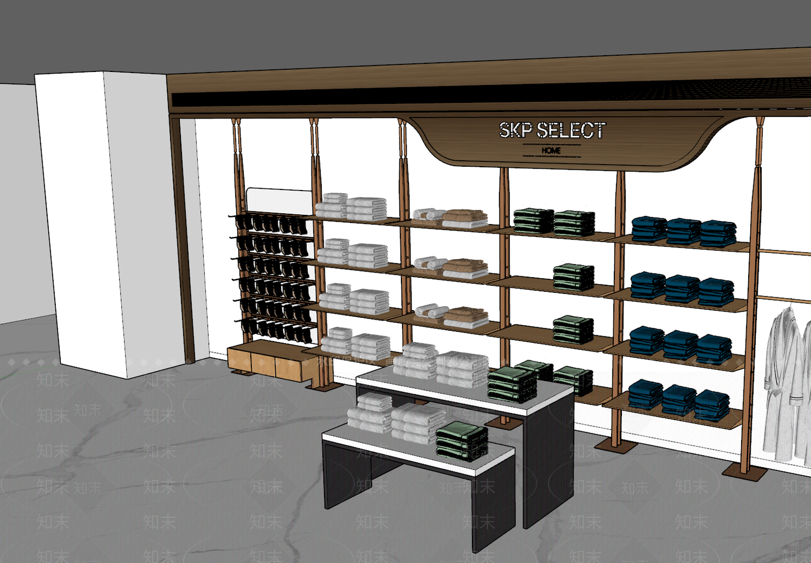 现代原木服装店SU模型下载【ID:1197982409】