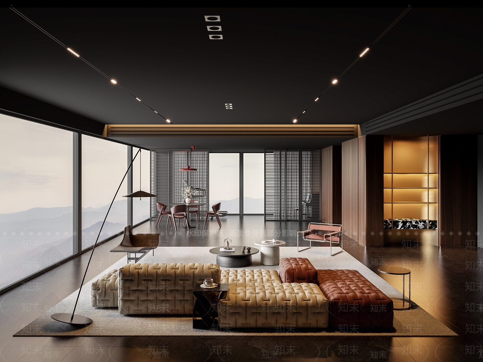 新中式家居客厅SU模型下载【ID:1197814321】