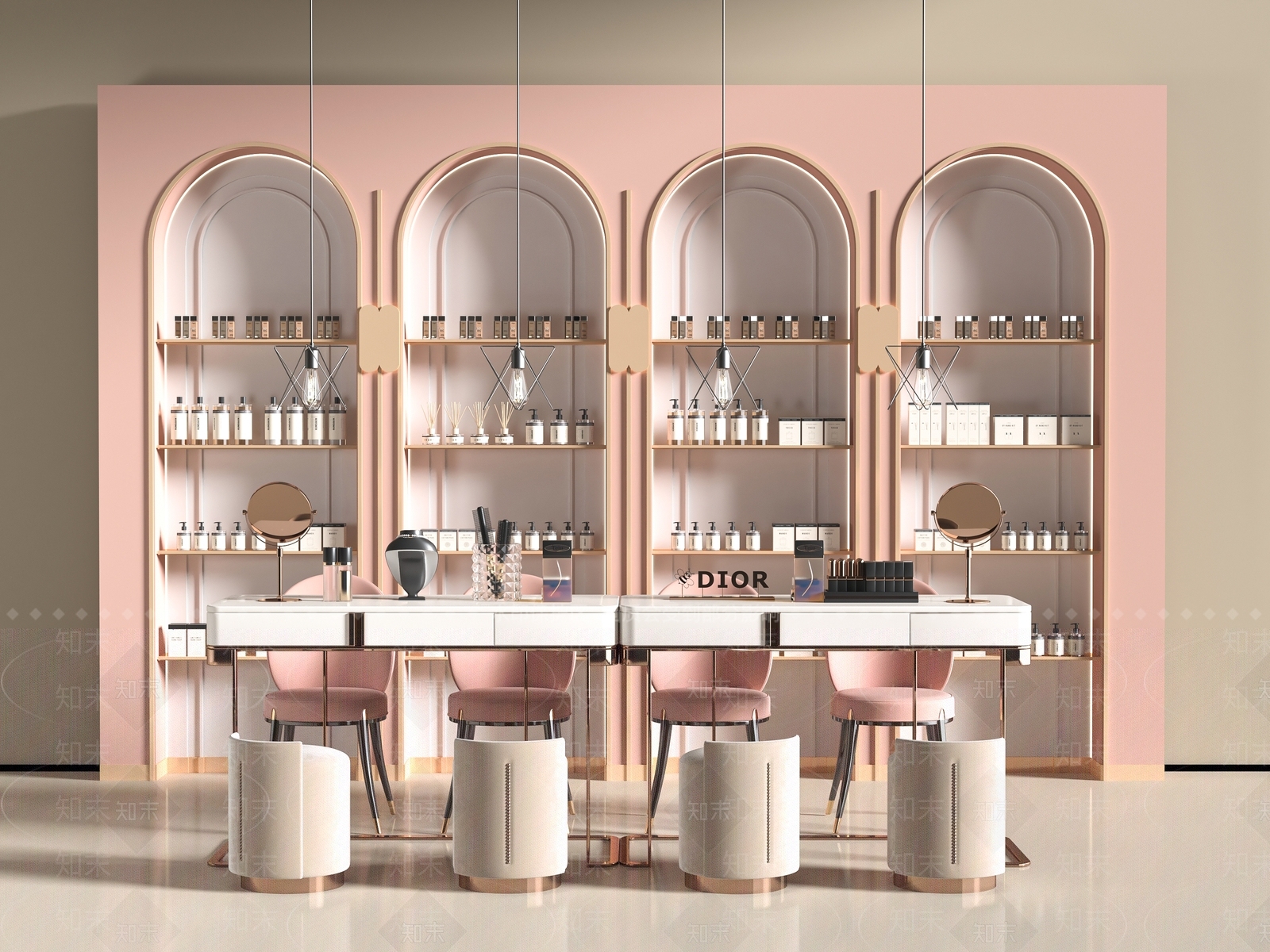 现代美甲店SU模型下载【ID:1197815441】