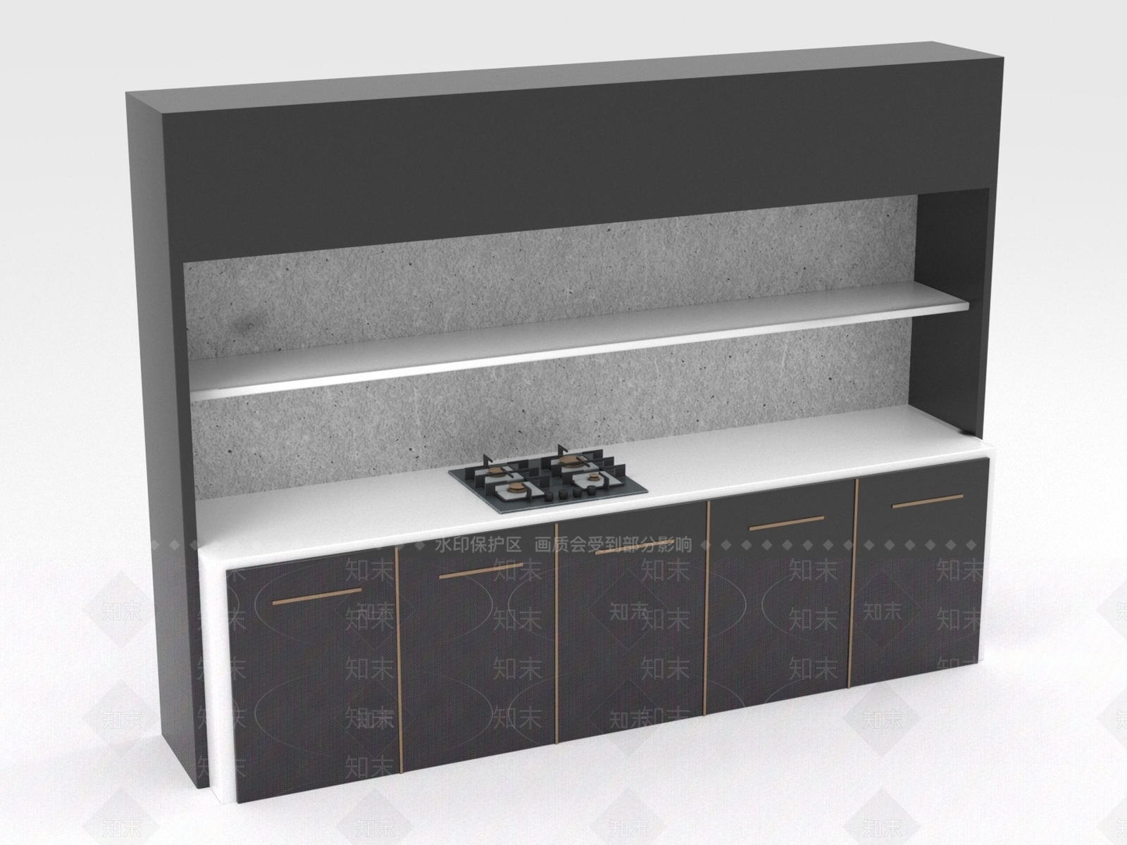 现代餐边柜3D模型下载【ID:1197816944】