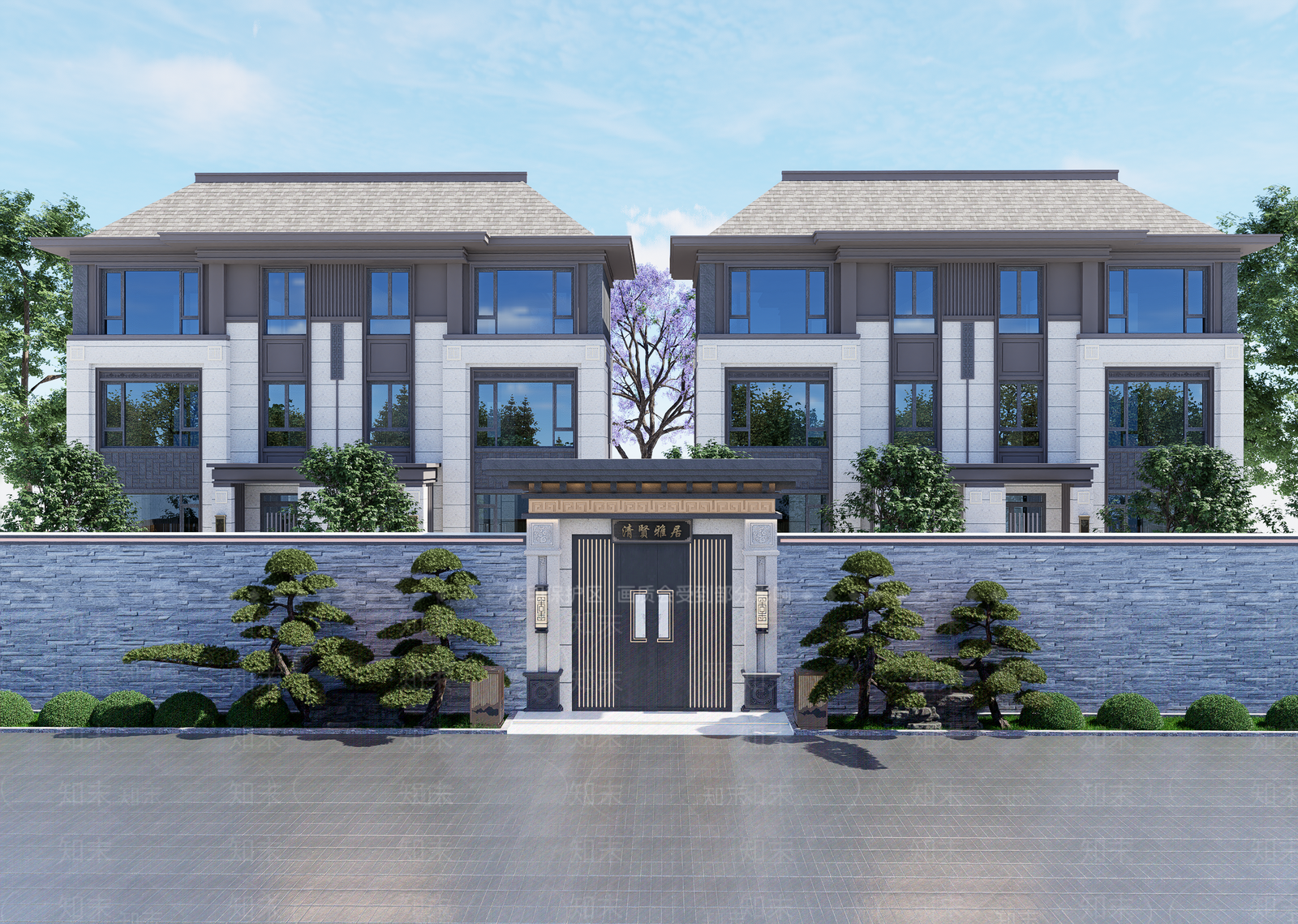 新中式现代乡村民房SU模型下载【ID:1197822741】